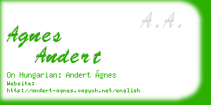 agnes andert business card